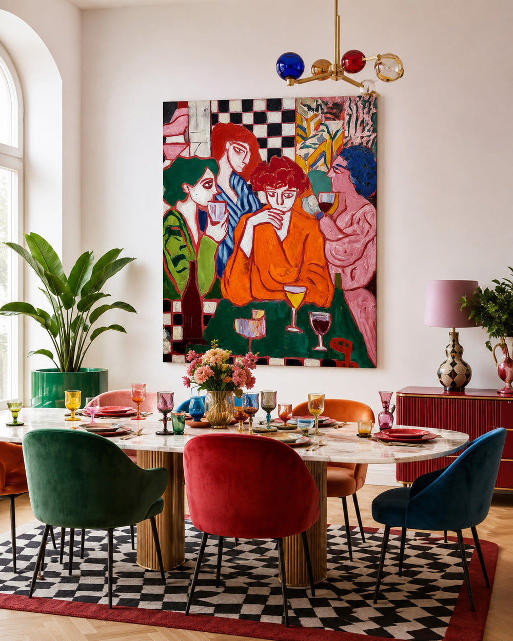 Unique Dinner Party Themed Canvas Art For Housewarming Gift Idea