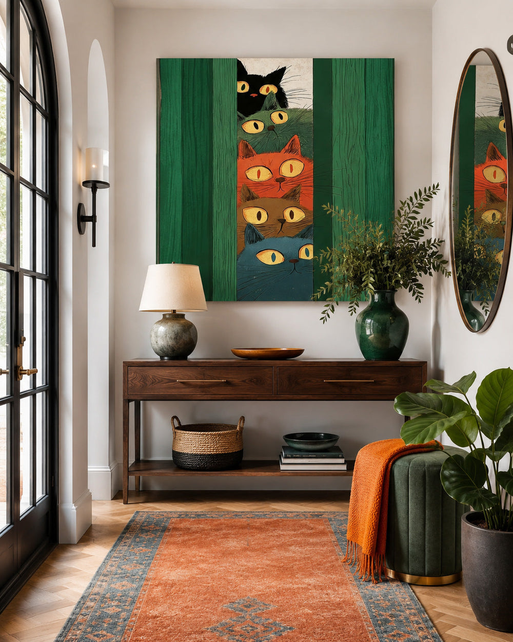 Unique Whiskered Peekaboo Original Painting A Perfect Gift For Cat Lovers