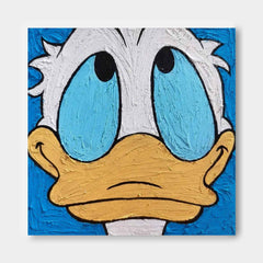 Original Graffiti Disney Characters Painting Canvas Square Donald Duck Abstract Wall Art Large Artwork