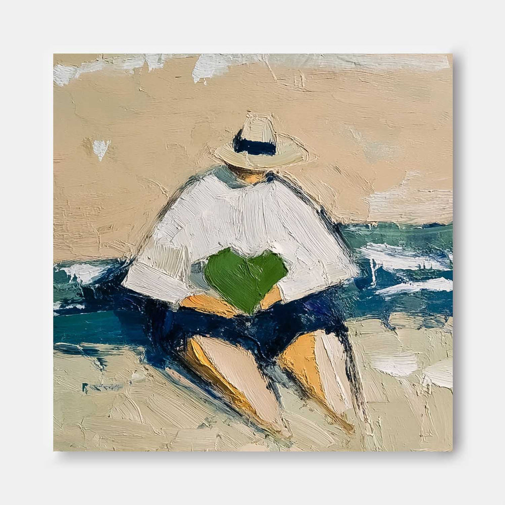 Abstract Lovely Human Oil Painting Canvas Beach Boy Acrylic Painting Original Portrait Wall Art Home Decor