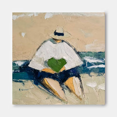 Abstract Lovely Human Oil Painting Canvas Beach Boy Acrylic Painting Original Portrait Wall Art Home Decor