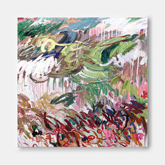 Square Abstract Irregular Acrylic Painting On Canvas Modern Graffiti Oil Painting Wall Art For Living Room