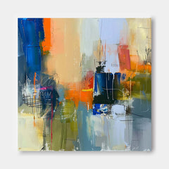 Modern Textured Artwork Warm Coloeful Original Hand-painted Canvas Wall Art Large Abstract Oil Painting