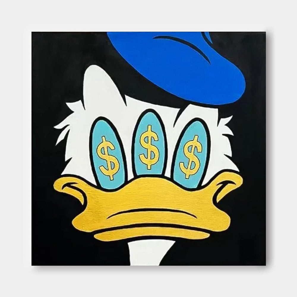 Square Donald Duck Abstract Wall Art Original Graffiti Disney Characters Painting Canvas Large Artwork