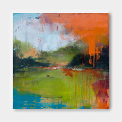 Large Retro Abstract Oil Painting Canvas Modern Scenery Nature Art Original Landscape Wall Art Home Decor