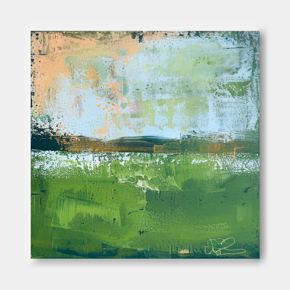 Modern Nature Art Original Wall Art Blue And Green Large Abstract Oil Painting On Canvas for Living Room