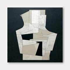 Minimalist Wall Art Abstract Geometric Black White Canvas Painting Modern Decor For Interior Design