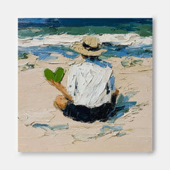 Beach Boy Acrylic Painting Abstract View Of Back Oil Painting Canvas Original Portrait Wall Art Home Decor