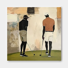 Modern Golf Artwork Unique Art  Square Textured Golf Art Contemporary Sport Decor Golf Lovers Gift