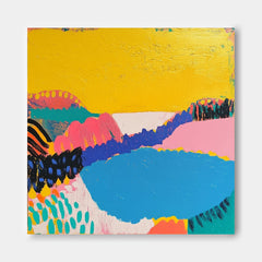 Square Contemporary Art Texture Acrylic painting Original Landscape Painting Abstract Graffiti Wall Art