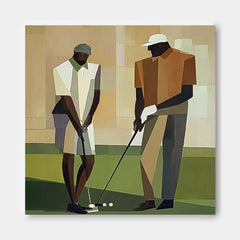 Square Textured Golf Art Modern Golf Artwork Unique Art Contemporary Sport Decor Golf Lovers Gift