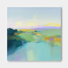 Abstract Texture Canvas Wall Art Abstract Color Landscape painting Large Modern Green Minimalist Painting