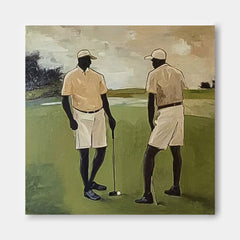 Contemporary Sport Decor Modern Golf Artwork Unique Art Square Textured Golf Art Golf Lovers Gift