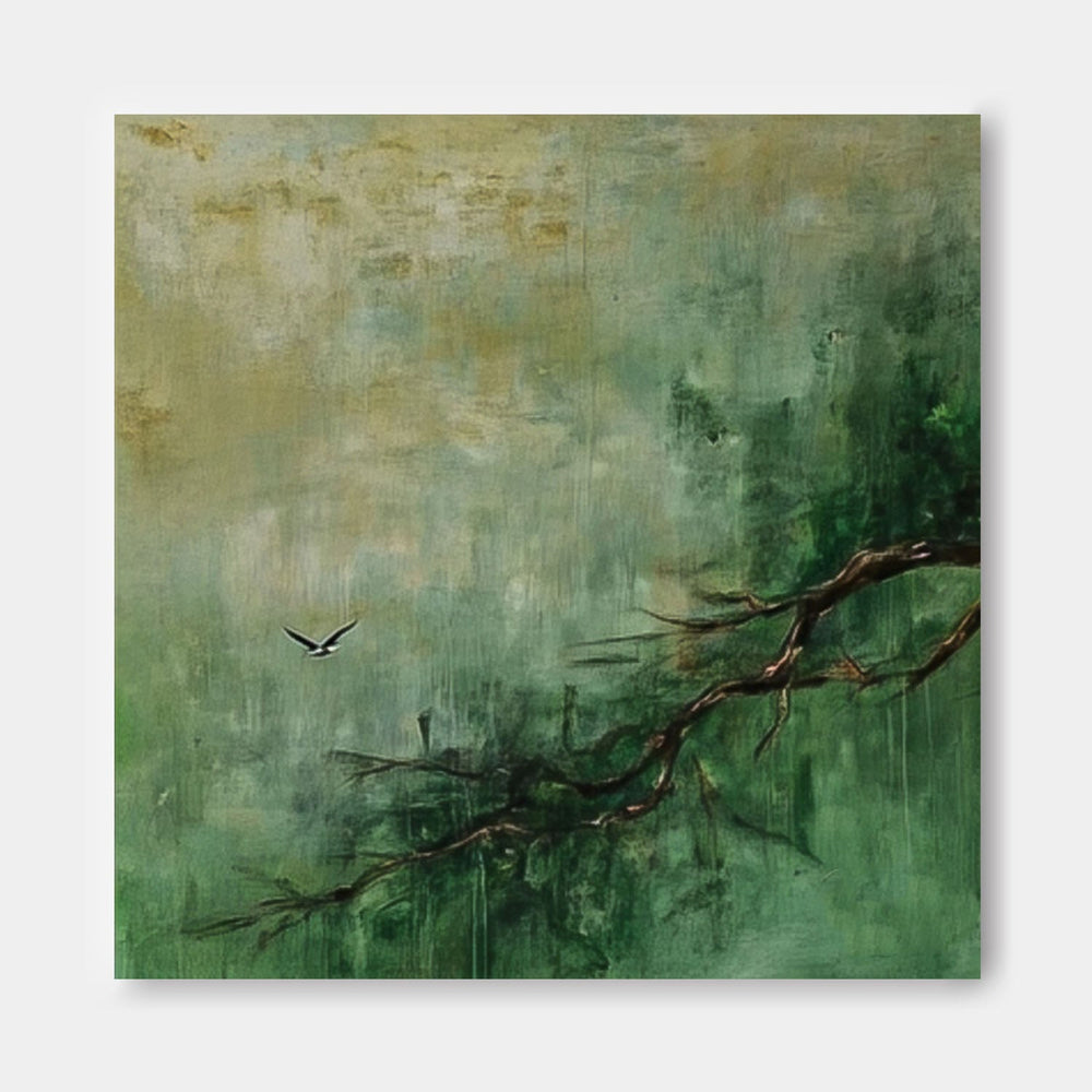 Large Abstract Forest Oil Painting on Canvas Modern Green Tree Wall Art Original Nature Landscape Artwork