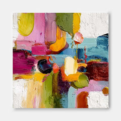 Original Scraper Oil Painting Colorful Texture Acrylic painting Abstract Large Wall Art Contemporary Art