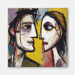 Original Portrait Wall Art Colorful Graffiti Couple Acrylic Painting Abstract Oil Painting Canvas Home Decor