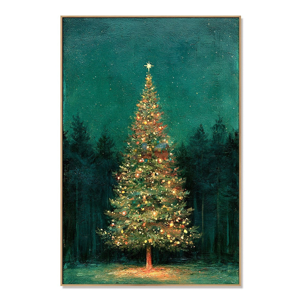Noel Forest Radiance – Christmas Tree Textured Wall Art hand-painted wall art