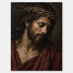Crown of Thorns – Passion of Christ Painting on a neutral gray background