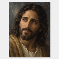 Compassion of Christ – Jesus Portrait Oil Painting on a neutral gray background