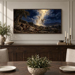 Jacob’s Dream at Bethel oil painting displayed in a classic dining room