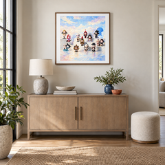 The Dreamer's Gallery oil painting displayed in a entryway