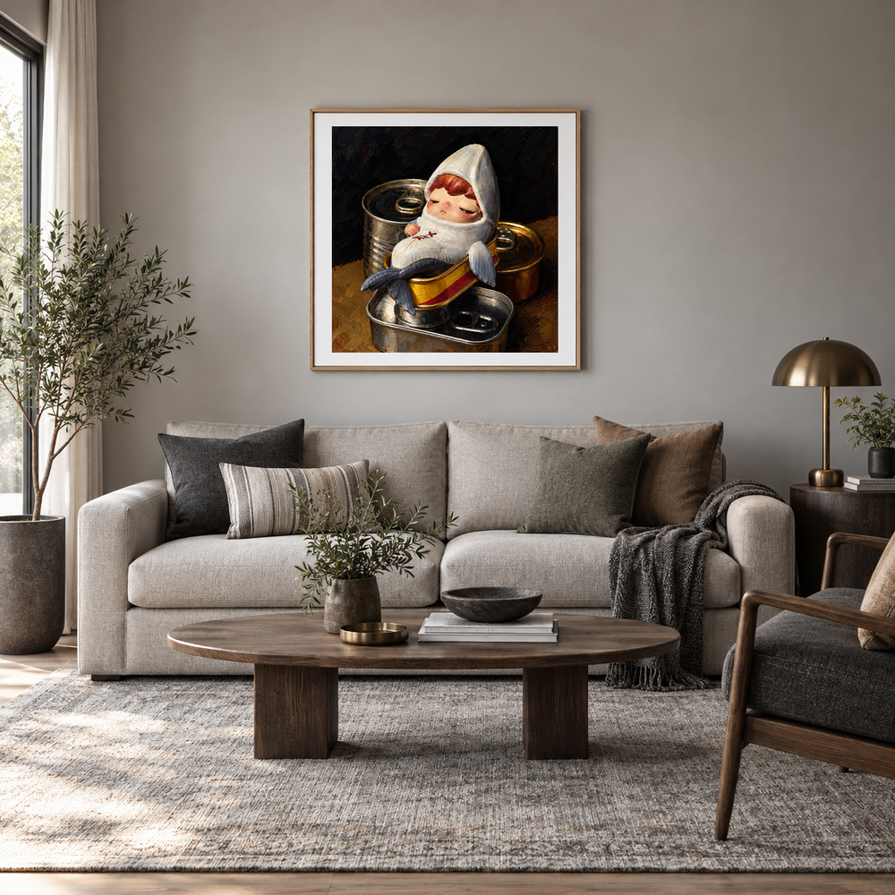 Quiet Little Hideaway oil painting displayed in a living room