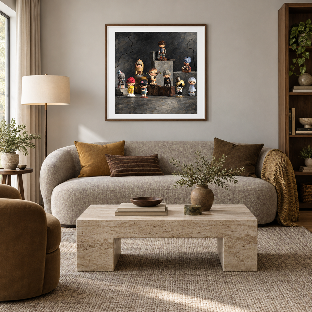 The Quiet Cast oil painting displayed in a living room