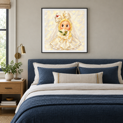 An Ivory Promise Twinkle Twinkle inspired oil painting displayed in a bedroom