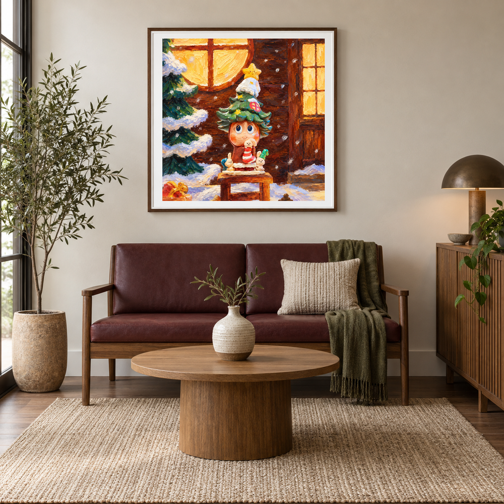 A Wish by the Window Twinkle Twinkle inspired oil painting displayed in a café