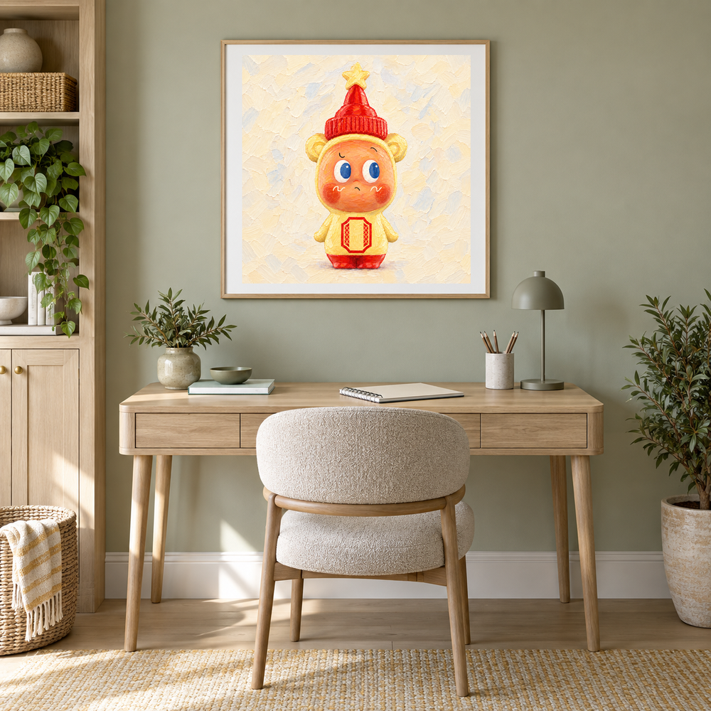 A Little Drop of Sweetness Twinkle Twinkle inspired oil painting displayed in a home office