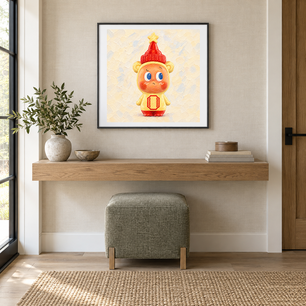 A Little Drop of Sweetness Twinkle Twinkle inspired oil painting displayed in a entryway