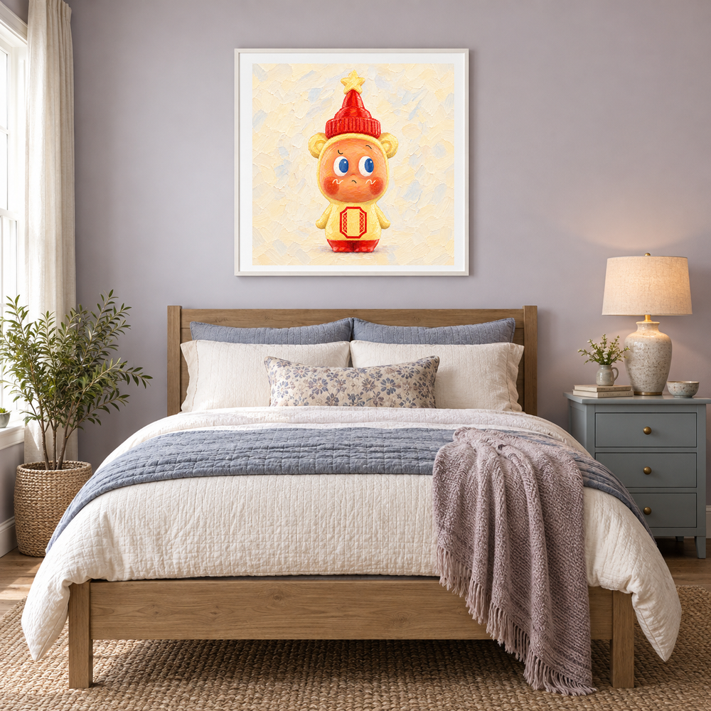 A Little Drop of Sweetness Twinkle Twinkle inspired oil painting displayed in a bedroom