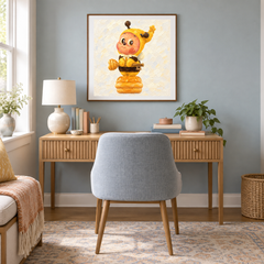 Bee Your Honey Twinkle Twinkle inspired oil painting displayed in a home office