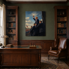 Defiance in Butler hand-painted oil artwork displayed in traditional study