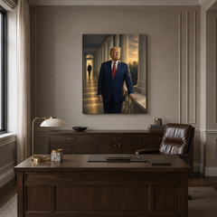 45 & 47 hand-painted oil artwork displayed in executive office
