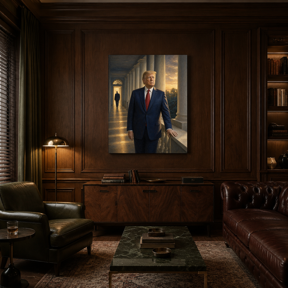 45 & 47 hand-painted oil artwork displayed in private club