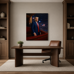 Unbroken at the Convention hand-painted oil artwork displayed in home office