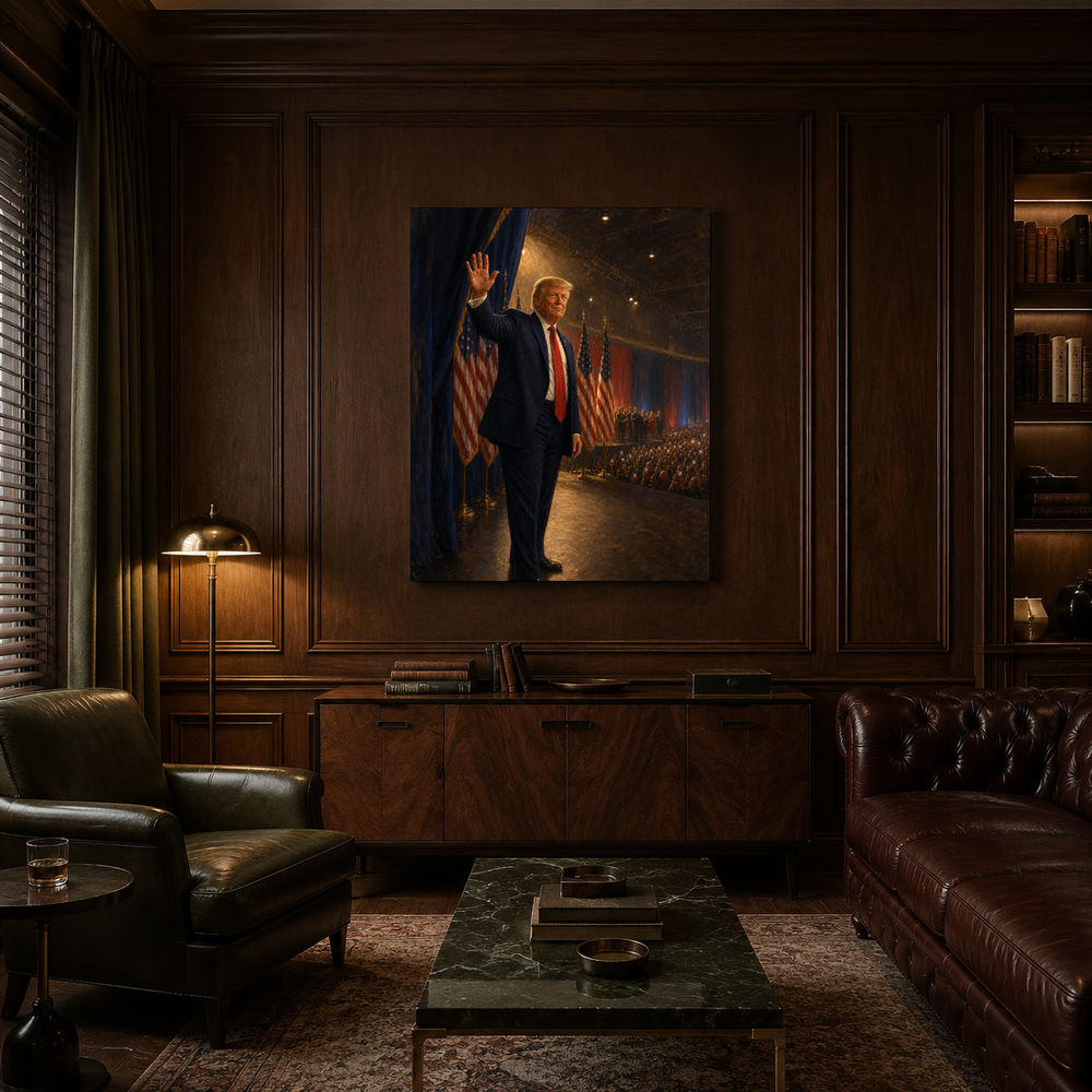 The Comeback hand-painted oil artwork displayed in private club