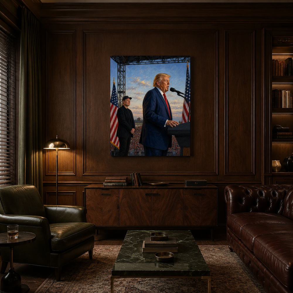 Return to Butler hand-painted oil artwork displayed in private club