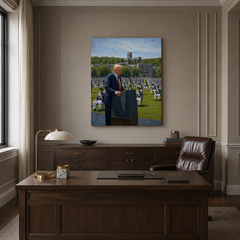 Commander in Chief hand-painted oil artwork displayed in executive office