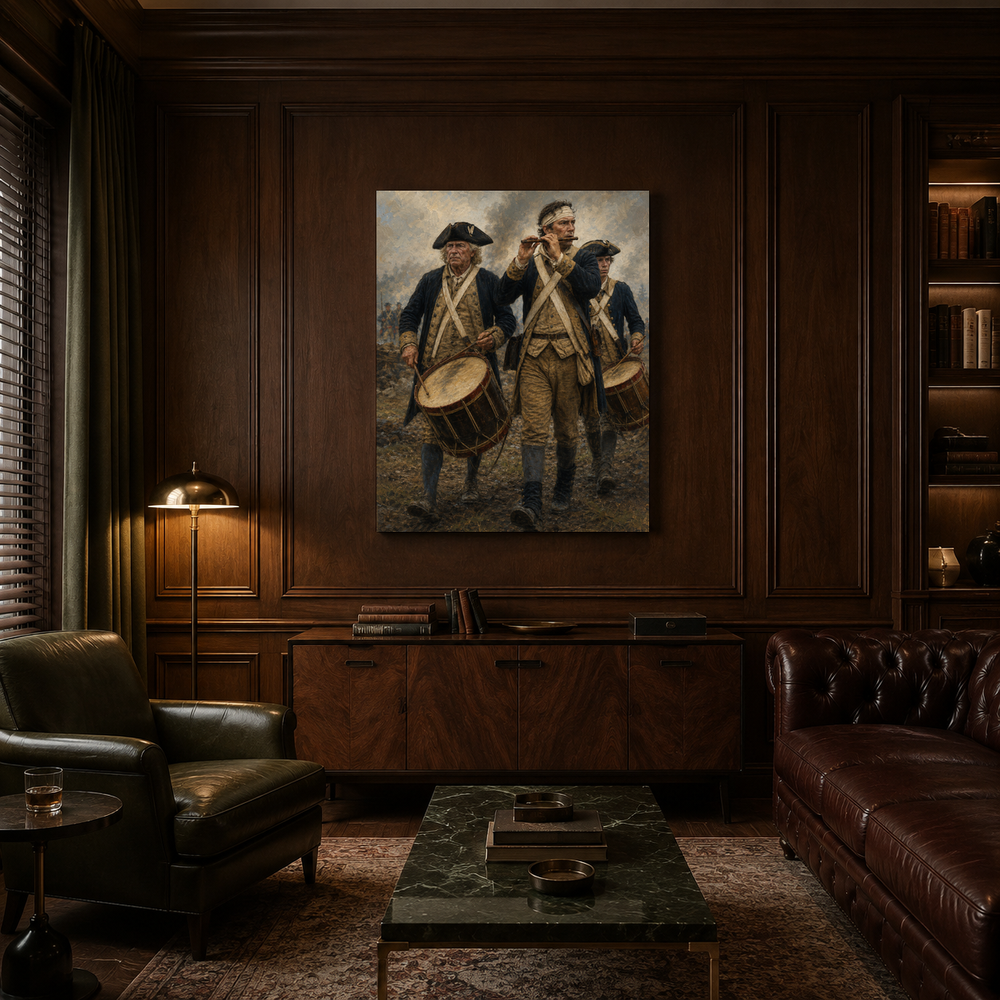 The Spirit of ’76 hand-painted oil artwork displayed in private club