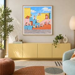 Sunlit Little Rebels displayed in a collection or hobby corner with coordinated furniture