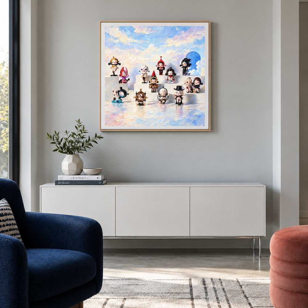The Dreamers Gallery displayed in a collection or hobby corner with coordinated furniture