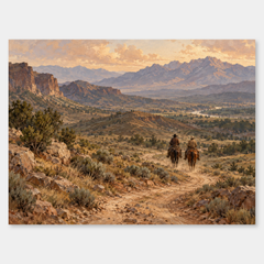 Dust and Distance Western oil painting