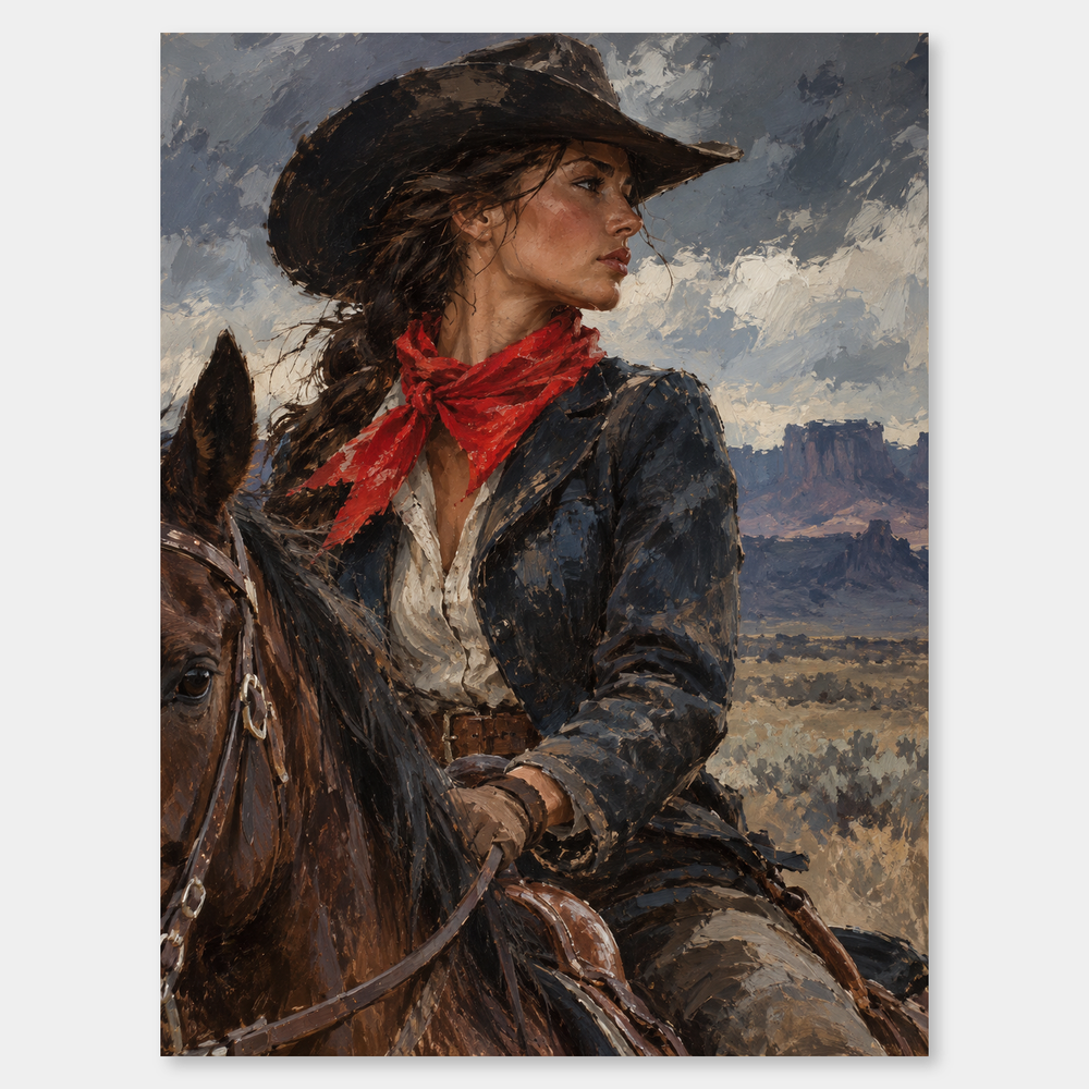 Red Bandana Western oil painting