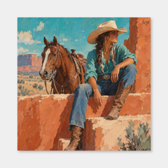 Turquoise Noon Western oil painting
