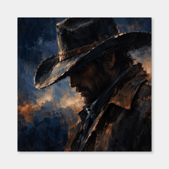 Midnight Hat Western oil painting