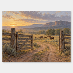 First Gate Western oil painting