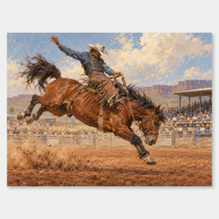 Eight Seconds Western oil painting