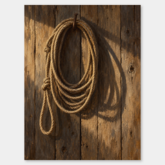 Rope and Shadow Western oil painting